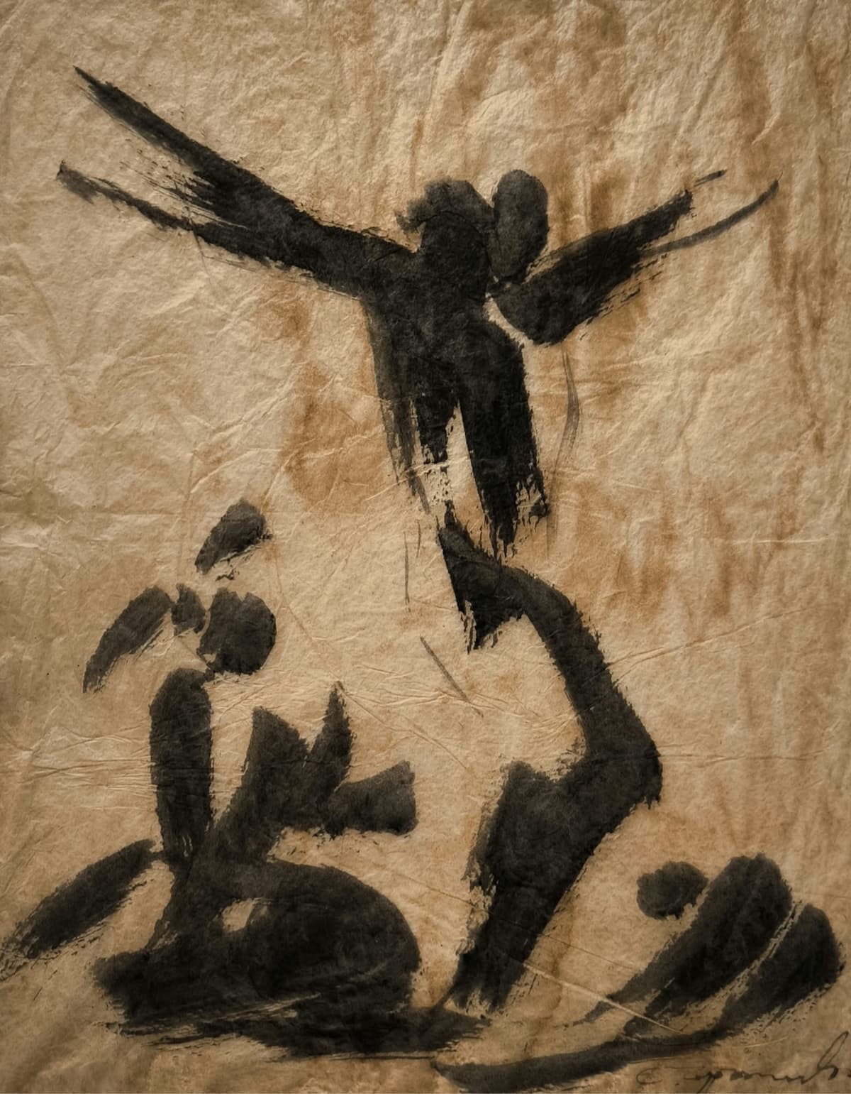 Art Title Untitled, Chinese ink on handmade rice paper #8