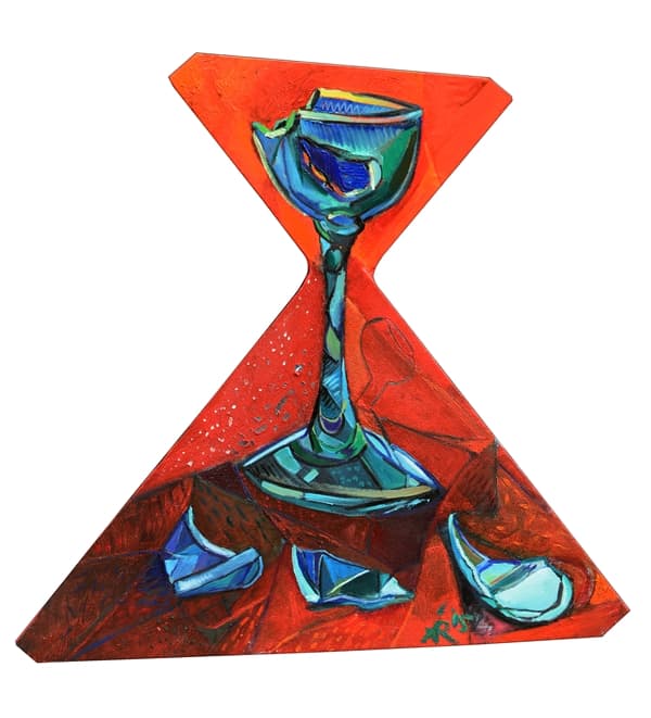 Art Title Broken Hourglass Of Wine